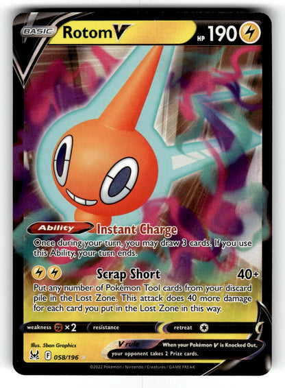 Rotom V – 058/196 SWSH11: SWSH11: Lost Origin Ultra Rare Holo NM