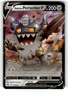 Galarian Perrserker V – 129/196 SWSH11: SWSH11: Lost Origin Ultra Rare Holo NM