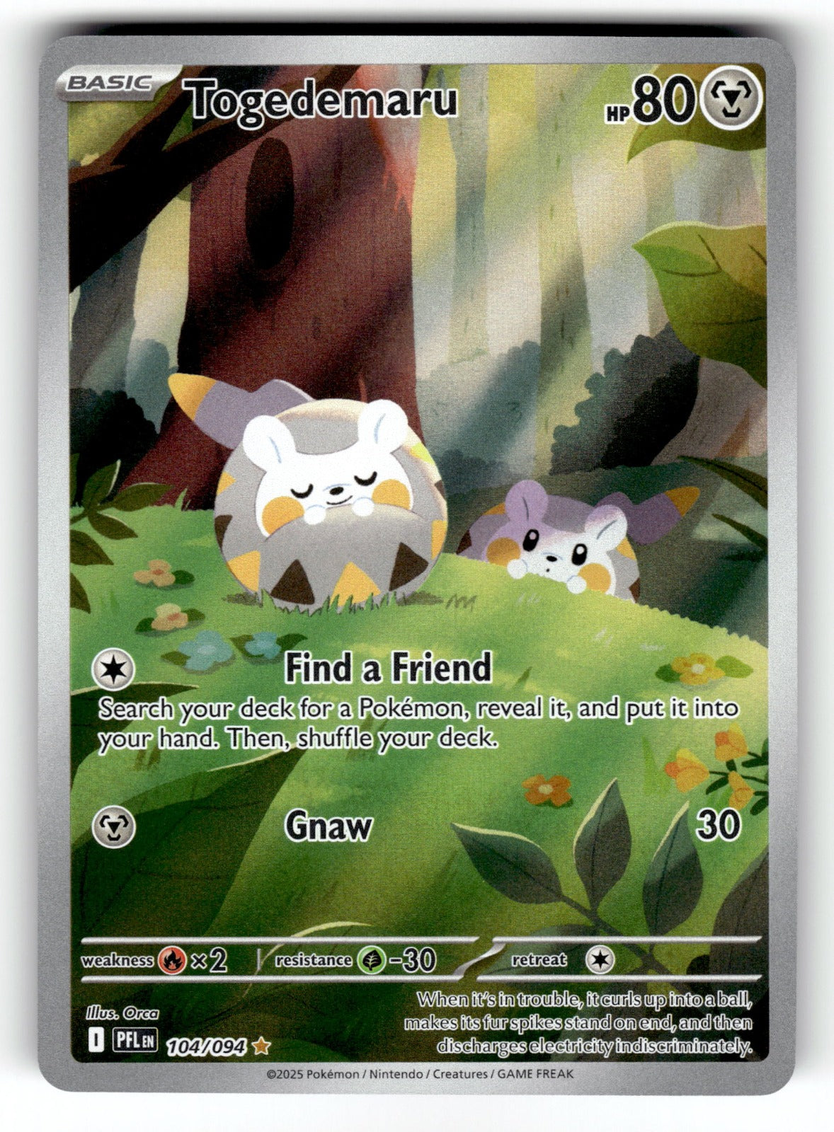 Togedemaru - – 104/094 PFL: ME02: Phantasmal Flames Illustration Rare HoloNM