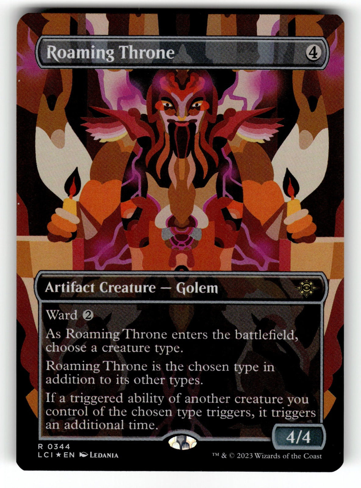 Roaming Throne (Borderless) – 344 LCI: The Lost Caverns of Ixalan R Foil LP