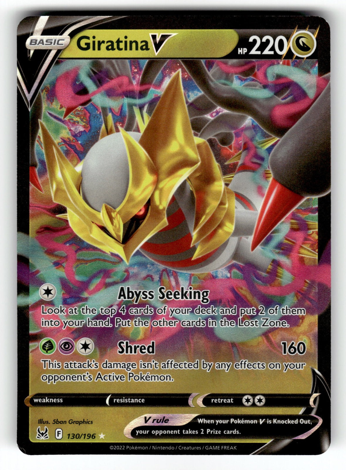 Giratina V – 130/196 SWSH11: SWSH11: Lost Origin Ultra Rare Holo LP