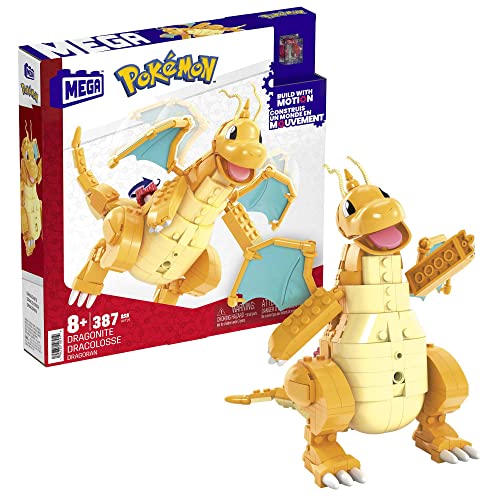 MEGA Pokemon Building Toy Kit Dragonite (388 Pieces) with Motion for Kids