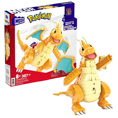 MEGA Pokemon Building Toy Kit Dragonite (388 Pieces) with Motion for Kids