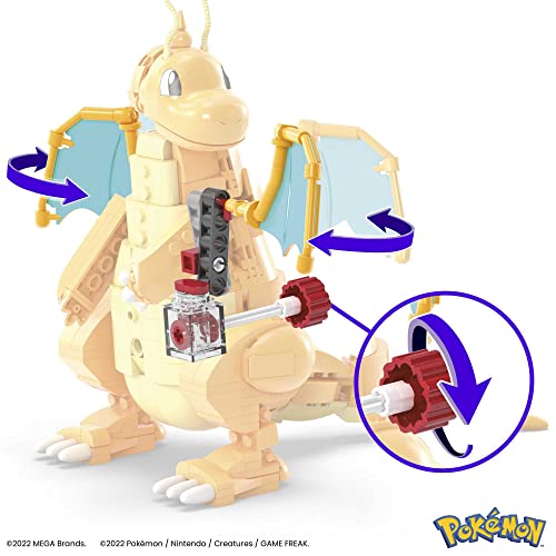 MEGA Pokemon Building Toy Kit Dragonite (388 Pieces) with Motion for Kids
