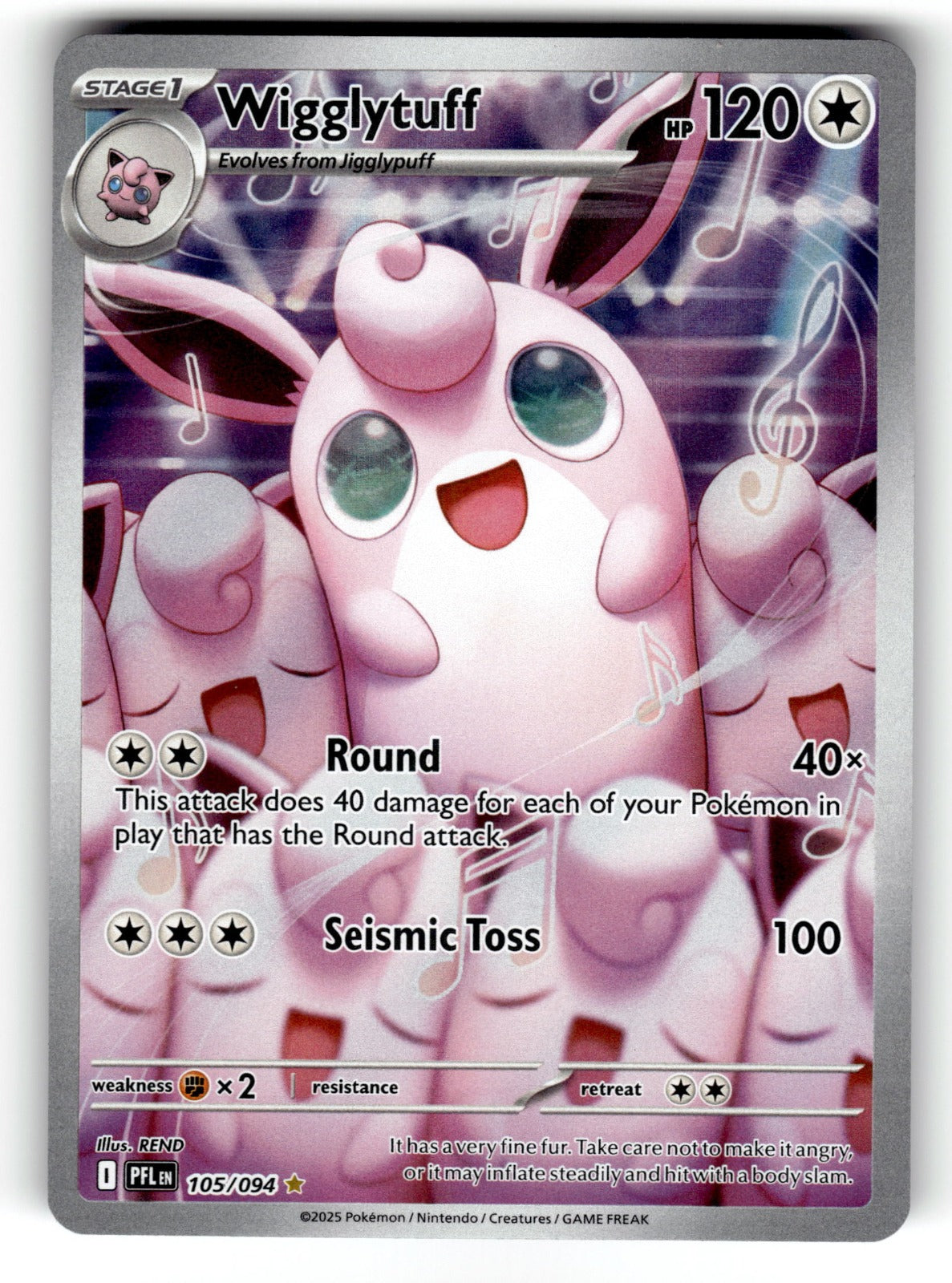 Wigglytuff – 105/094 PFL: ME02: Phantasmal Flames Illustration Rare Holo NM
