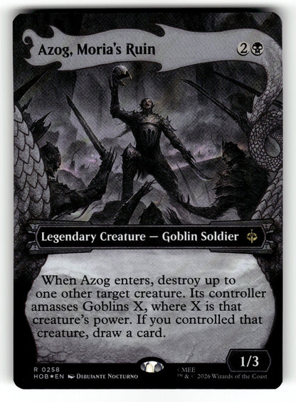 Azog, Moria's Ruin (Showcase) (Surge Foil) – 258 HOB: The Hobbit R Foil NM