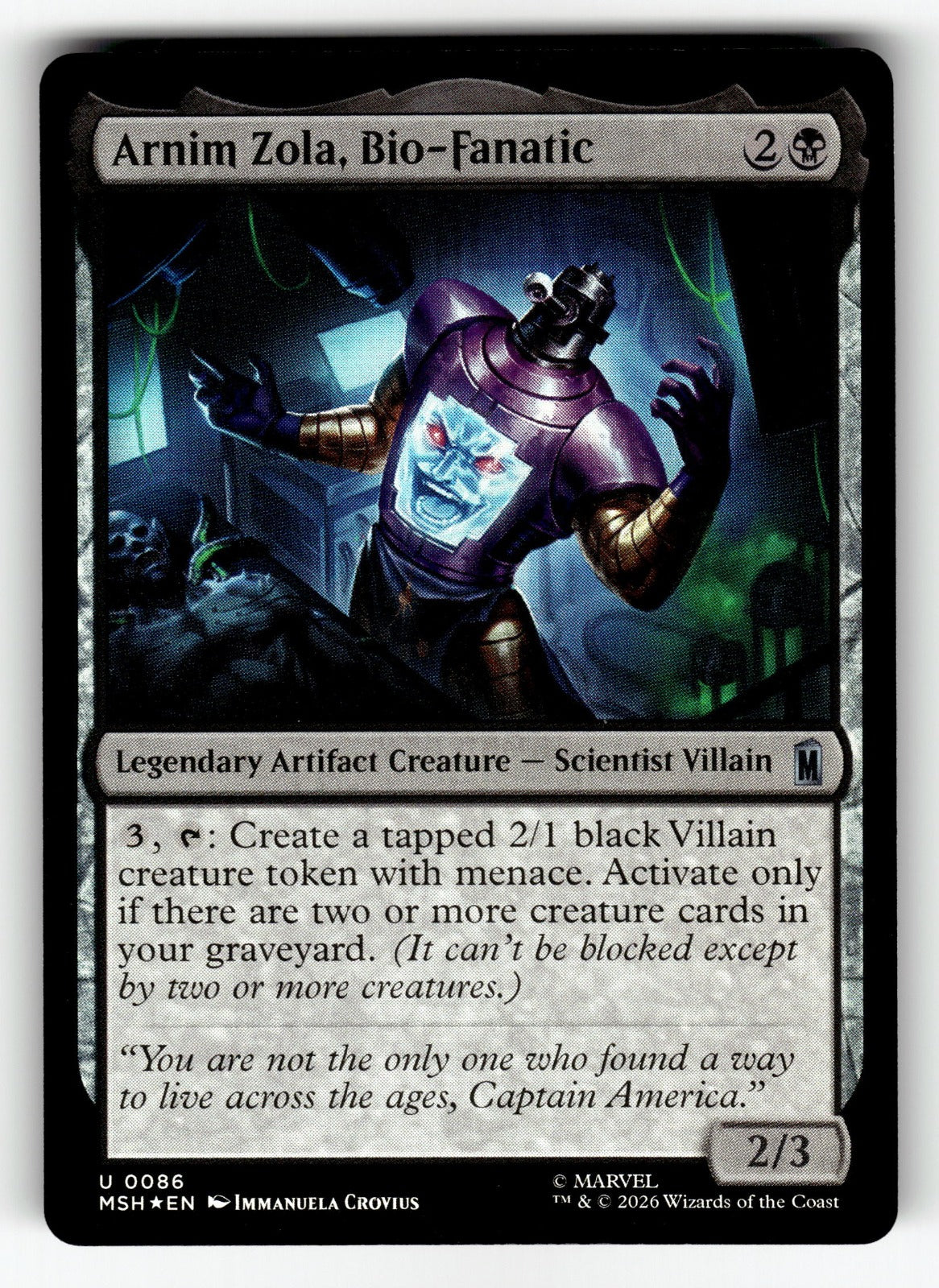 Arnim Zola, Bio-Fanatic – 86 MSH: Marvel Super Heroes U Foil NM