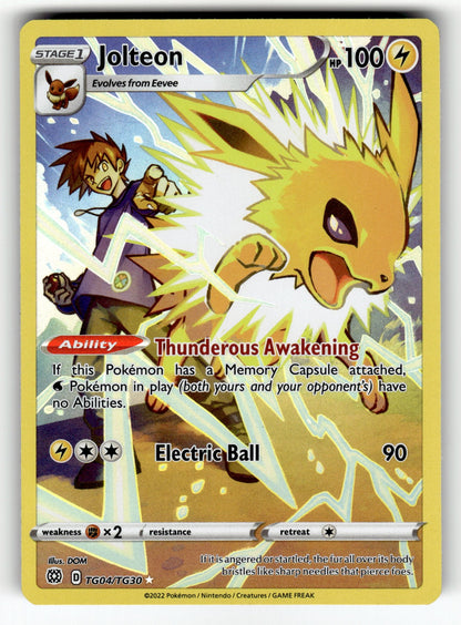 Jolteon – TG04/TG30 SWSH09:TG: SWSH09: Brilliant Stars Trainer Gallery Ultra Rare Holo NM