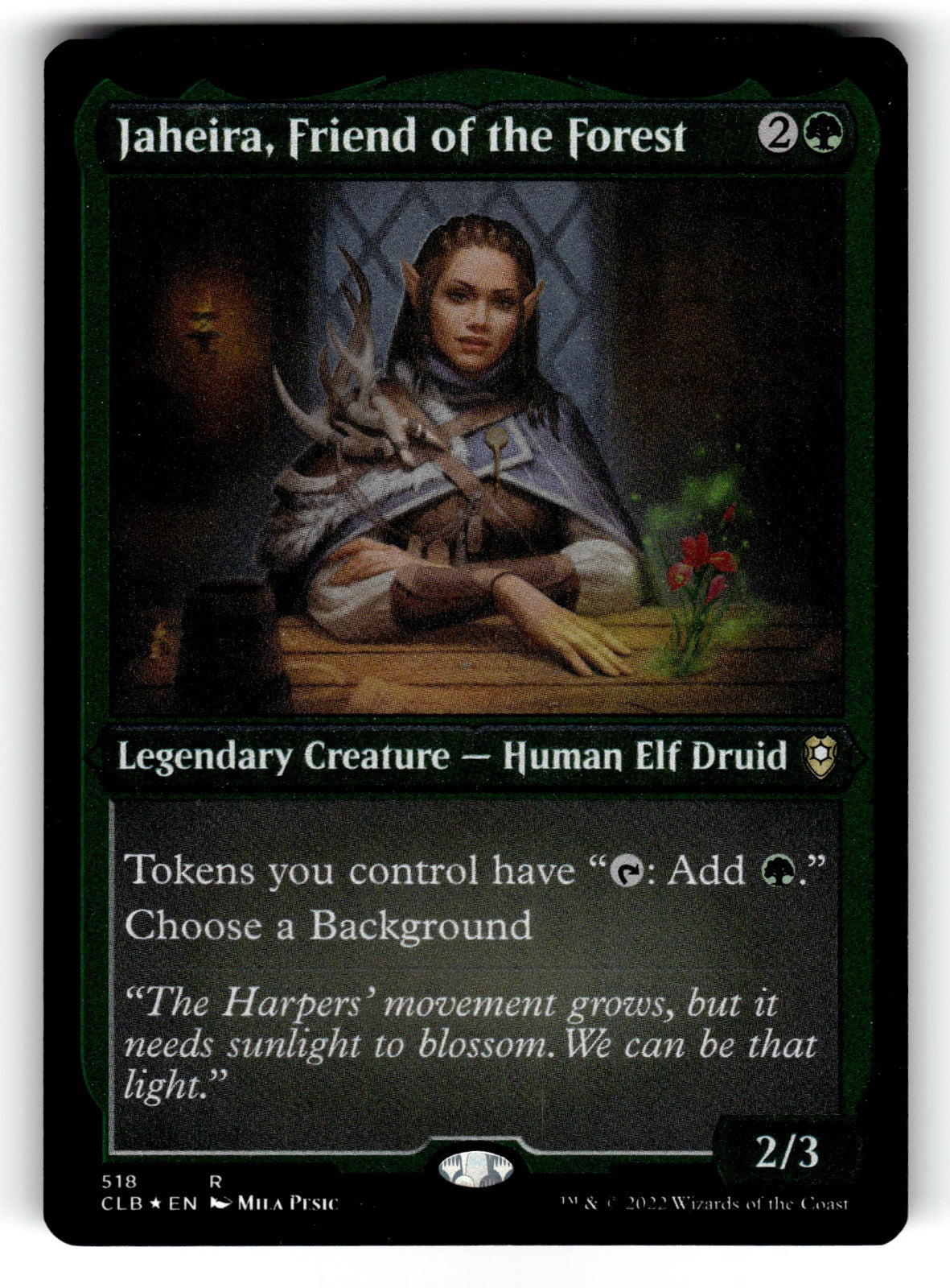 Jaheira, Friend of the Forest (Foil Etched) – 518 CLB: Commander Legends: Battle for Baldur's Gate R Foil NM
