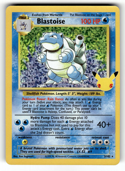 Blastoise – 2/102 CCC: Celebrations: Classic Collection Classic Collection Holo NM