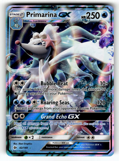Primarina GX – 42/149 SM01: SM Base Set Ultra Rare Holo LP