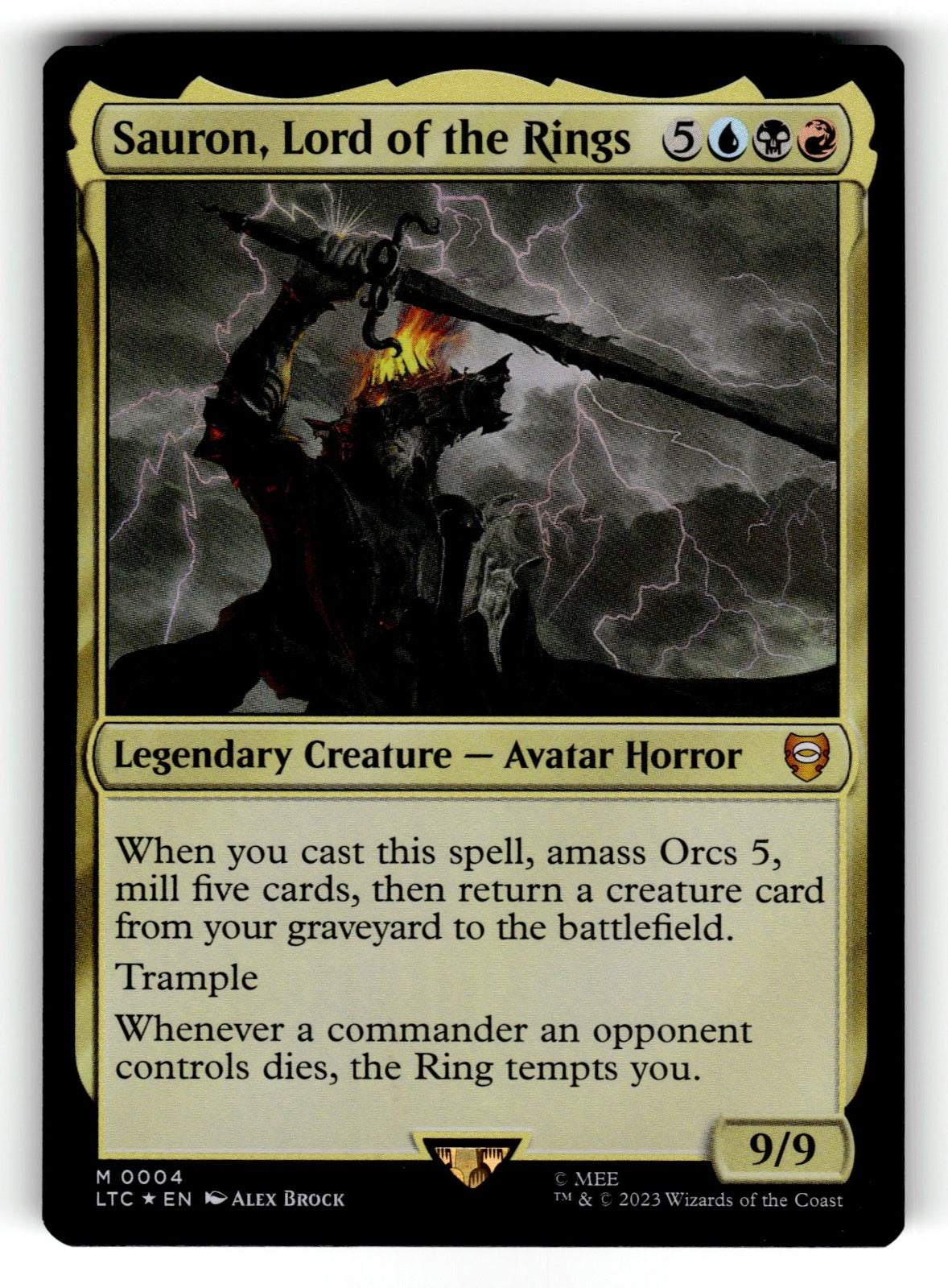 Sauron, Lord of the Rings – 4 LTC: Commander: The Lord of the Rings: Tales of Middle-earth M Foil NM
