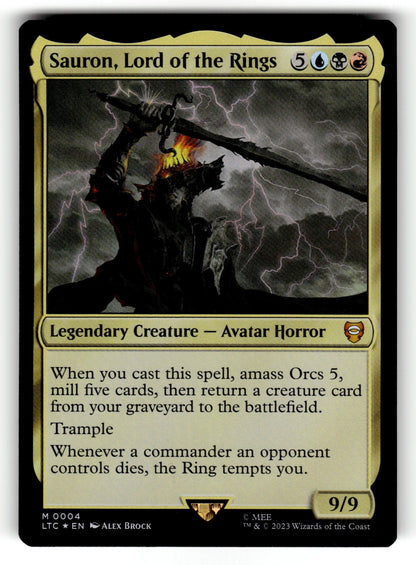 Sauron, Lord of the Rings – 4 LTC: Commander: The Lord of the Rings: Tales of Middle-earth M Foil NM