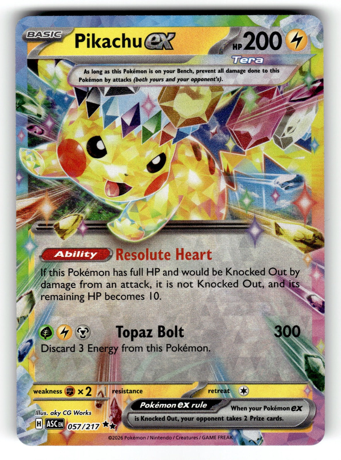 Pikachu ex – 057/217 ASC: ME: Ascended Heroes Double Rare Holo NM