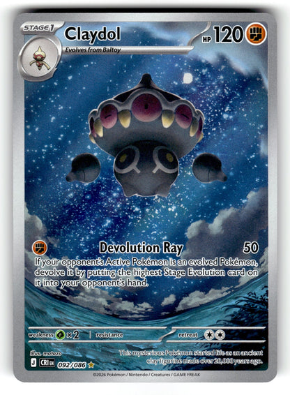 Claydol – 092/086 CRI: ME04: Chaos Rising Illustration Rare Holo NM
