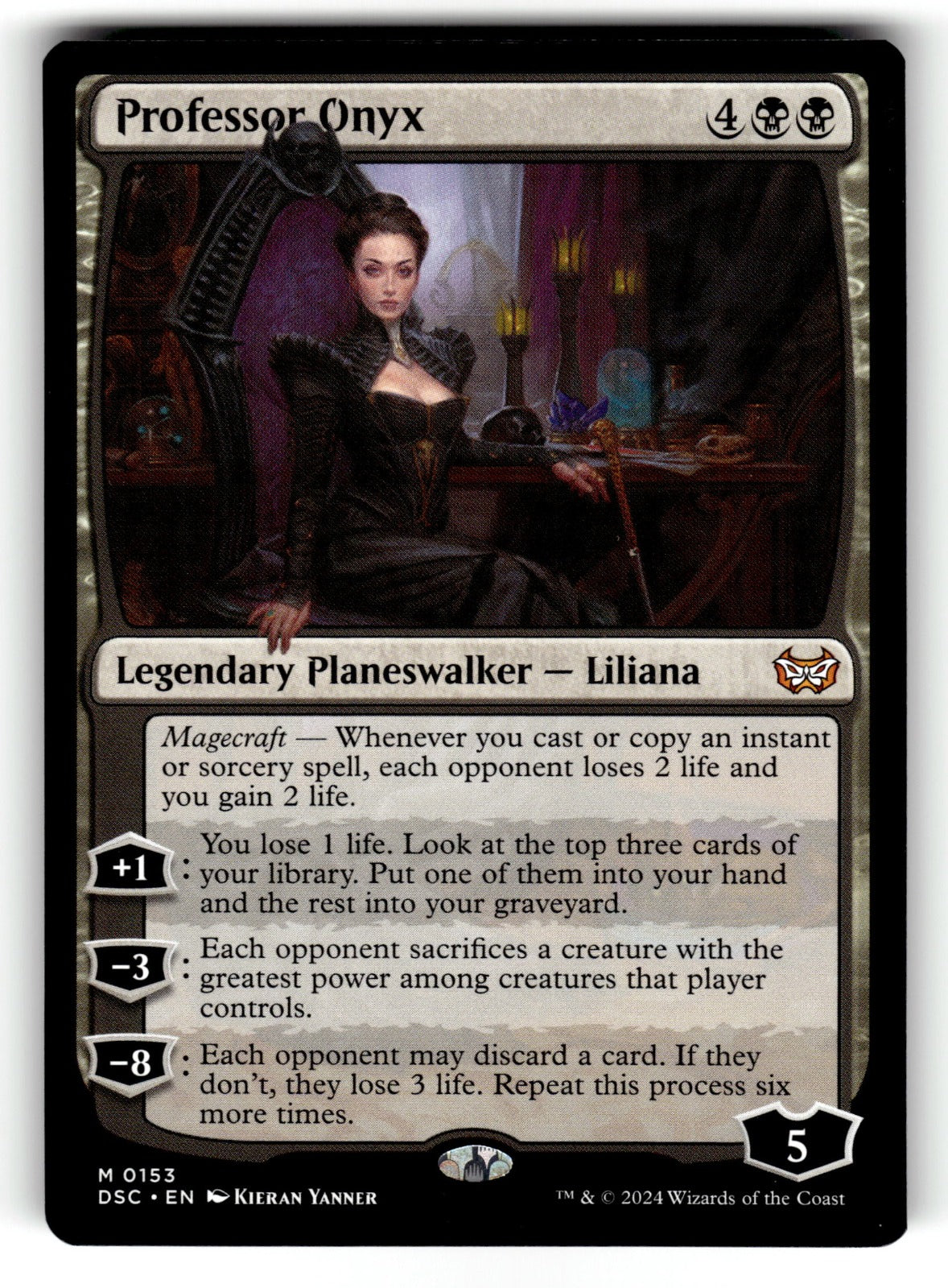 Professor Onyx – 153 DSC: Commander: Duskmourn: House of Horror M NM