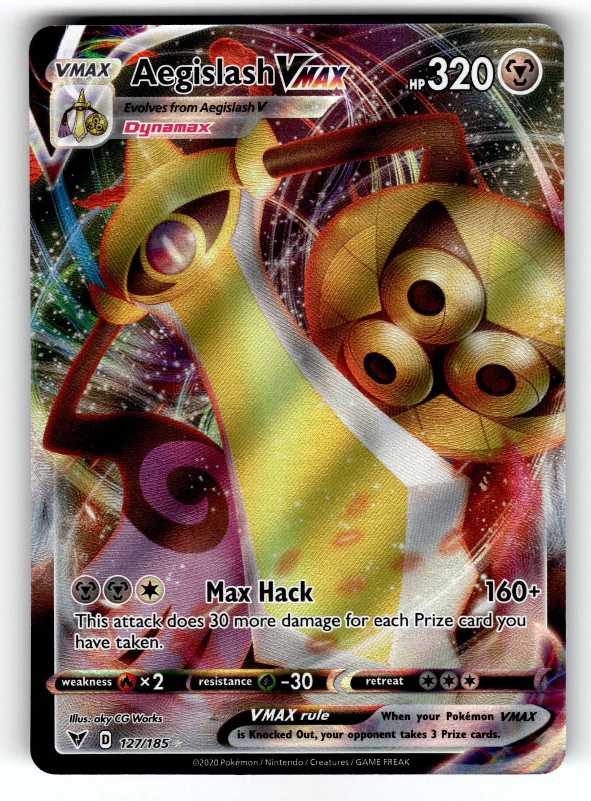 Aegislash VMAX – 127/185 SWSH04: SWSH04: Vivid Voltage Ultra Rare Holo NM
