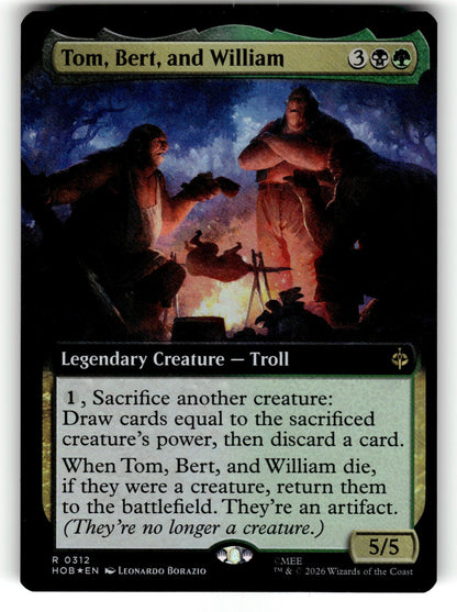 Tom, Bert, and William (Extended Art) – 312 HOB: The Hobbit R Foil NM