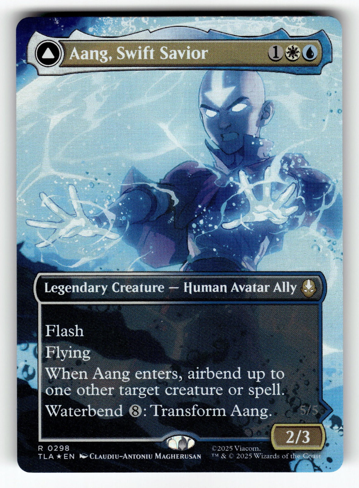 Aang, Swift Savior (0298) (Borderless) – 298 TLA: Avatar: The Last Airbender R Foil NM