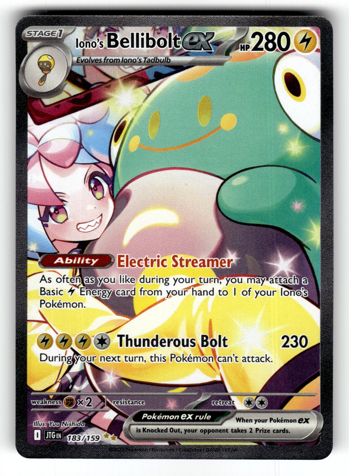 Iono's Bellibolt ex – 183/159 JTG: SV09: Journey Together Special Illustration Rare Holo NM