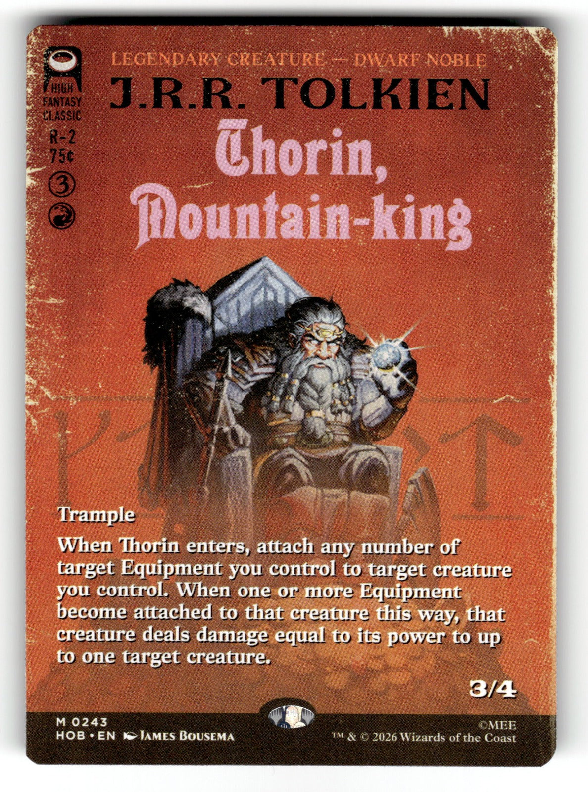 Thorin, Mountain-king (Borderless) – 243 HOB: The Hobbit M NM
