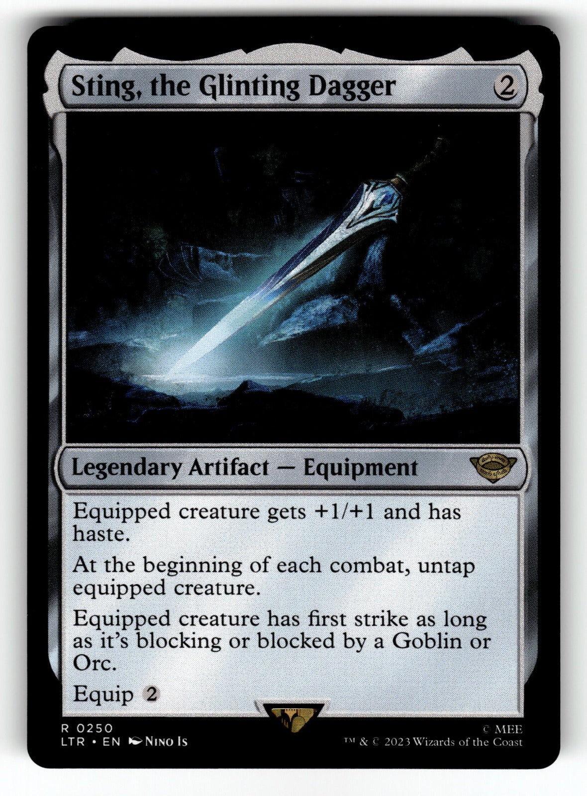Sting the Glinting Dagger – 250 LTR: Universes Beyond: The Lord of the Rings: Tales of Middle-earth R NM