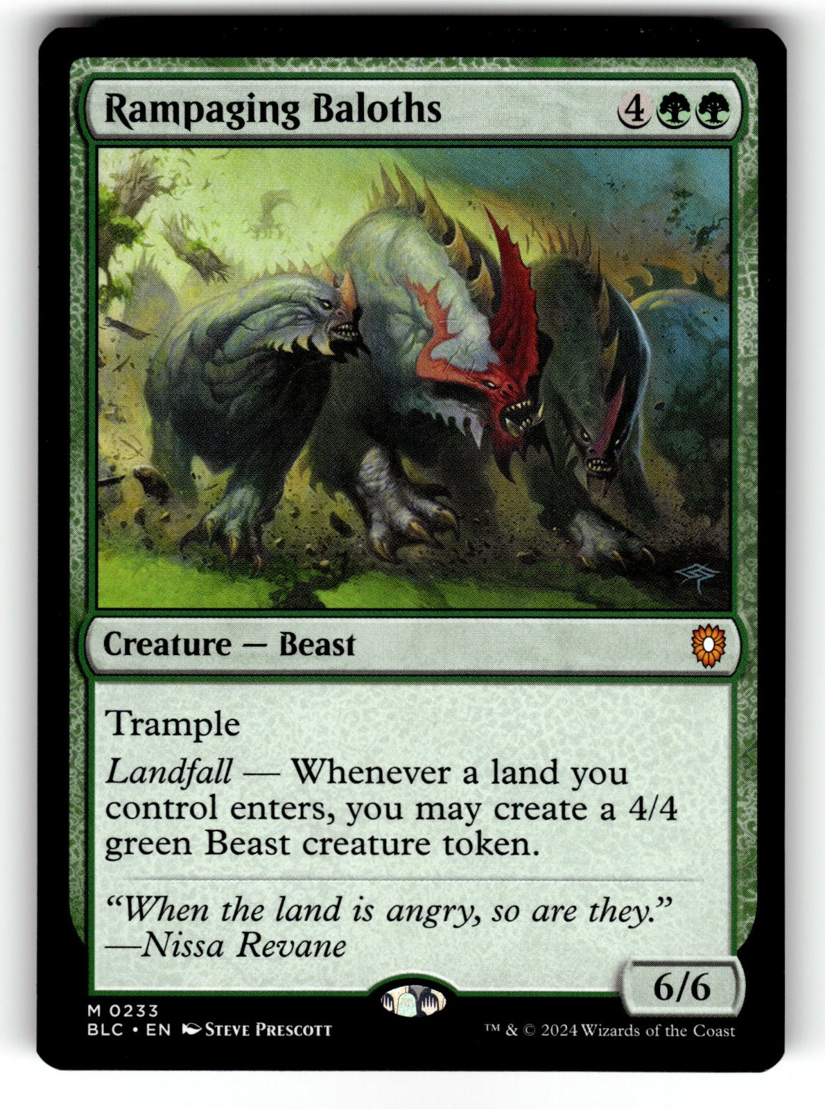 Rampaging Baloths – 233 BLC: Commander: Bloomburrow M NM