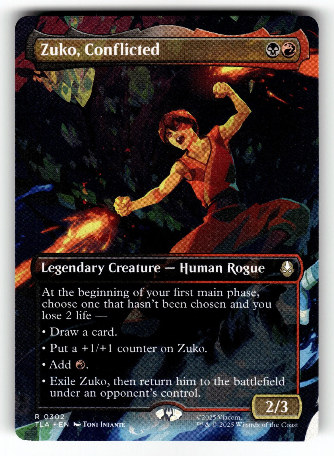 Zuko, Conflicted (Borderless) – 302 TLA: Avatar: The Last Airbender R NM