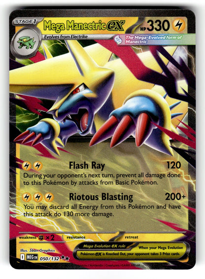 Mega Manectric ex - 050/132 MEG: ME01: Mega Evolution Double Rare Holo NM