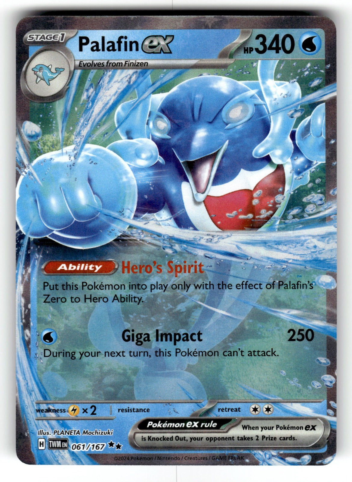 Palafin ex – 061/167 TWM: SV06: Twilight Masquerade Double Rare Holo NM