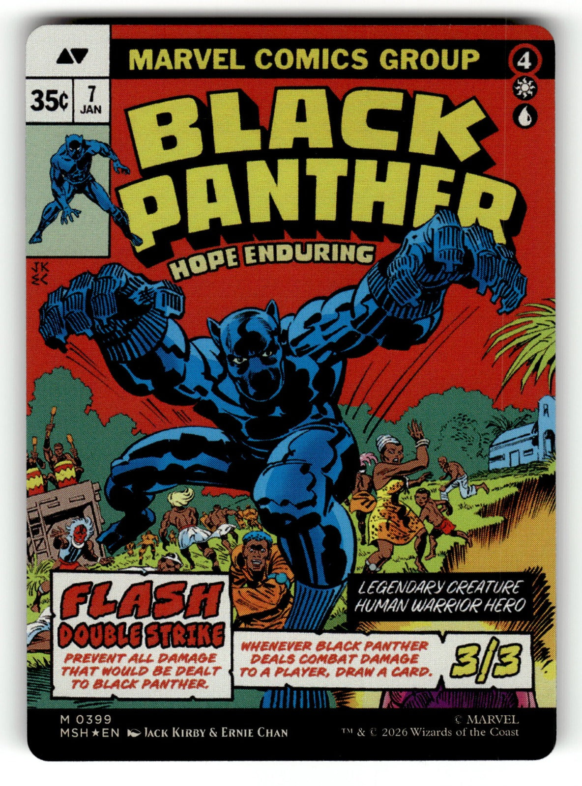King T'Challa (Borderless) – 399 MSH: Marvel Super Heroes M Foil NM (Back)