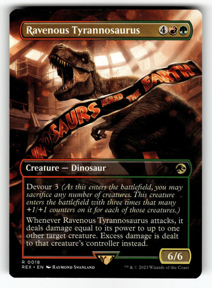 Ravenous Tyrannosaurus (Borderless) – 18 REX: Universes Beyond: Jurassic World Collection R NM