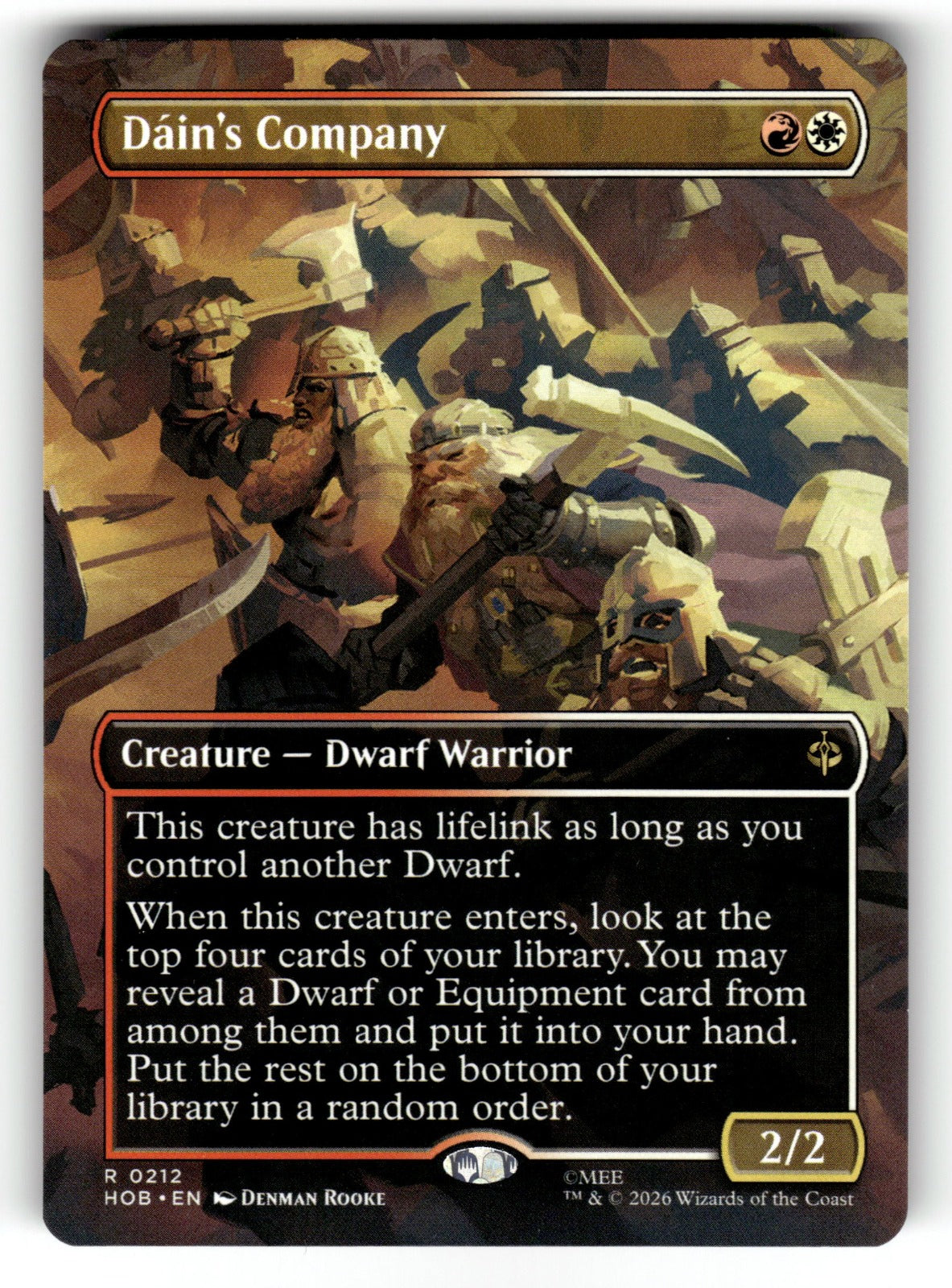 Dain's Company (Borderless) – 212 HOB: The Hobbit R NM