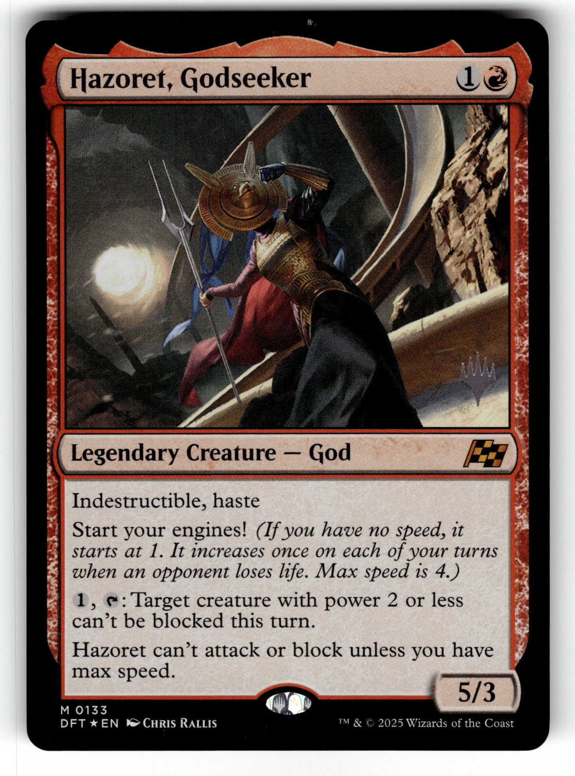 Hazoret, Godseeker – 133 PPDFT: Promo Pack: Aetherdrift M Foil NM