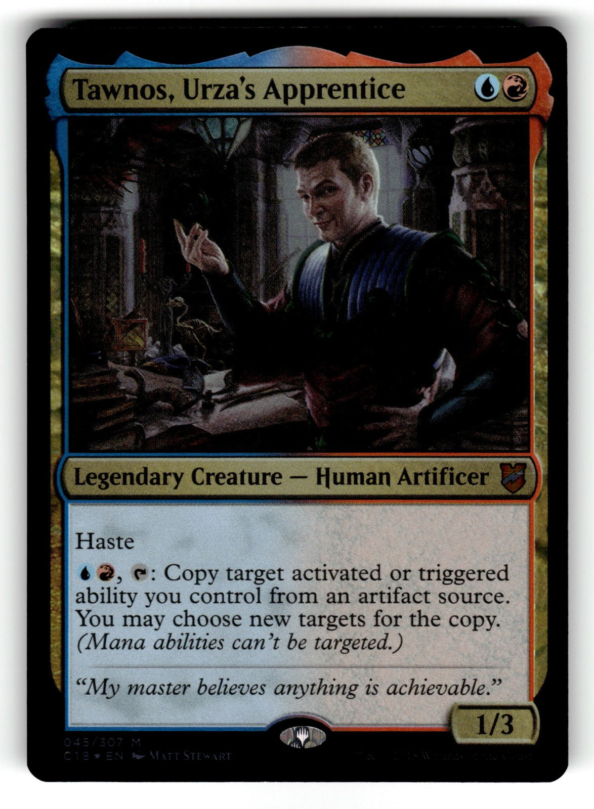 Tawnos, Urza's Apprentice – 45 C18: Commander 2018 M Foil NM