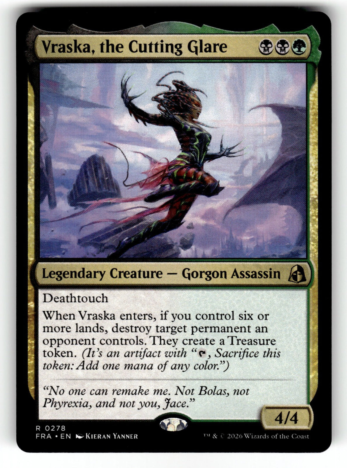 Vraska, the Cutting Glare – 278 FRA: Reality Fracture R NM