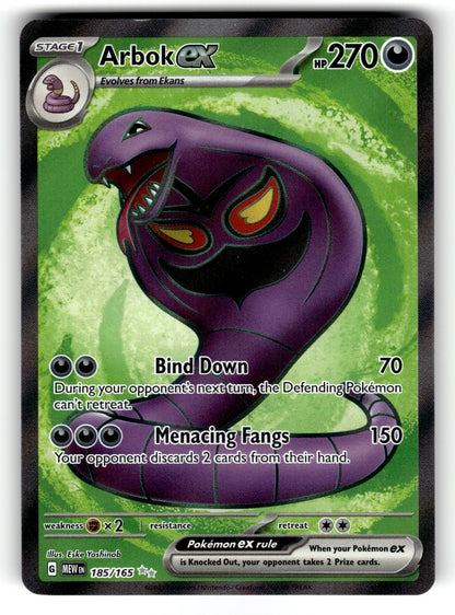 Arbok ex - 185/165 MEW: SV: Scarlet & Violet 151 Ultra Rare Holo NM