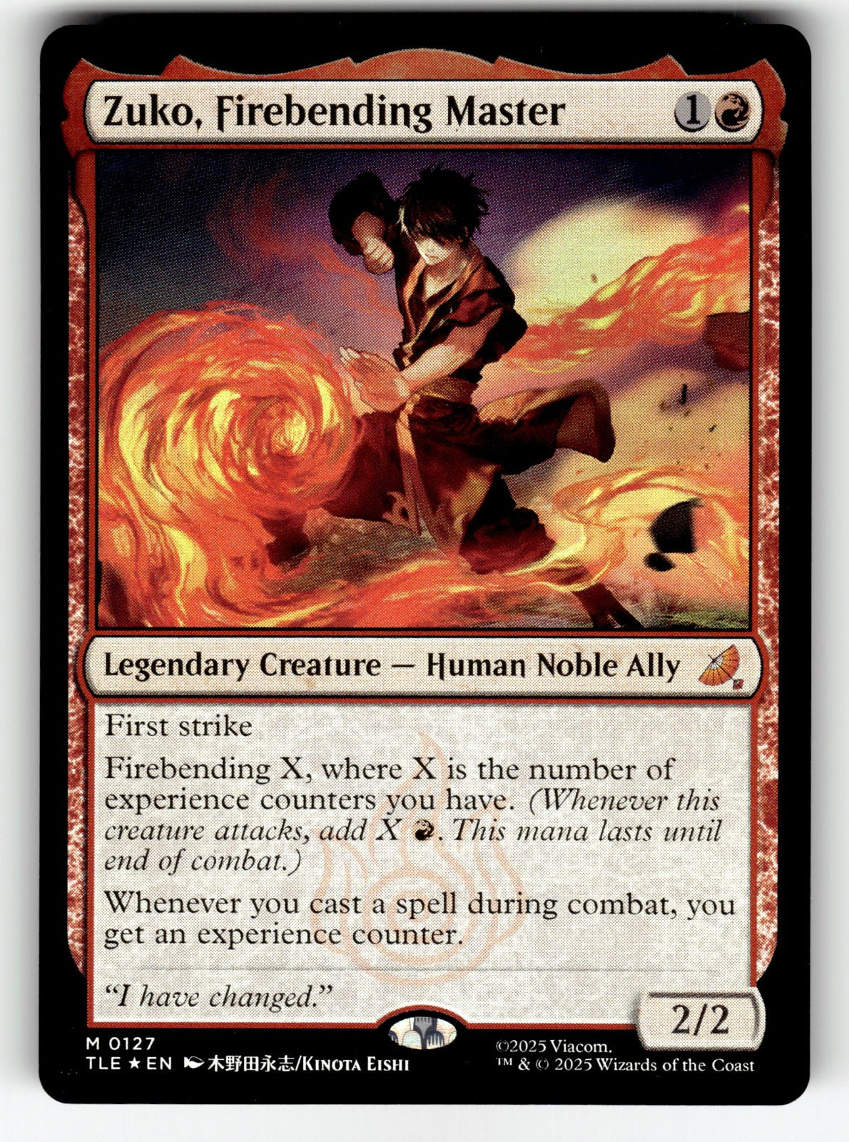 Zuko, Firebending Master – 127 TLE: Avatar: The Last Airbender: Eternal-Legal M Foil NM