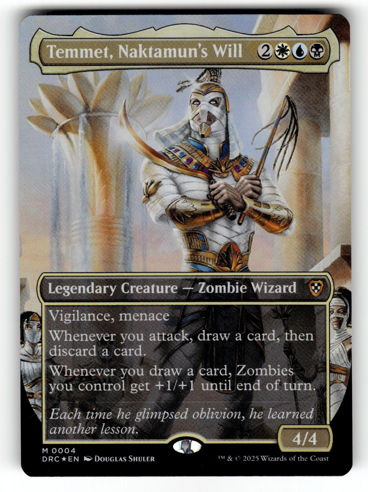 Temmet, Naktamun's Will (Borderless) – 4 DRC: Commander: Aetherdrift M Foil NM