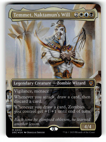 Temmet, Naktamun's Will (Borderless) – 4 DRC: Commander: Aetherdrift M Foil NM