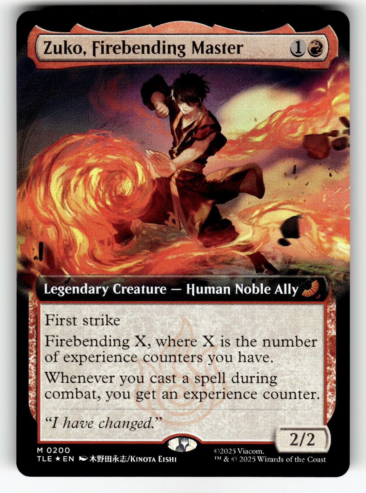 Zuko, Firebending Master (Extended Art) – 200 TLE: Avatar: The Last Airbender: Eternal-Legal M Foil NM