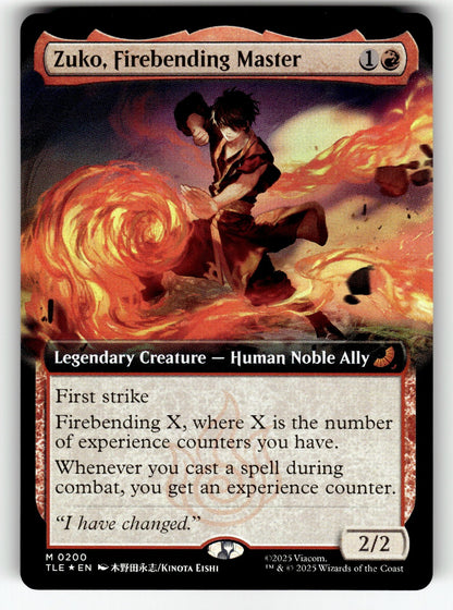 Zuko, Firebending Master (Extended Art) – 200 TLE: Avatar: The Last Airbender: Eternal-Legal M Foil NM