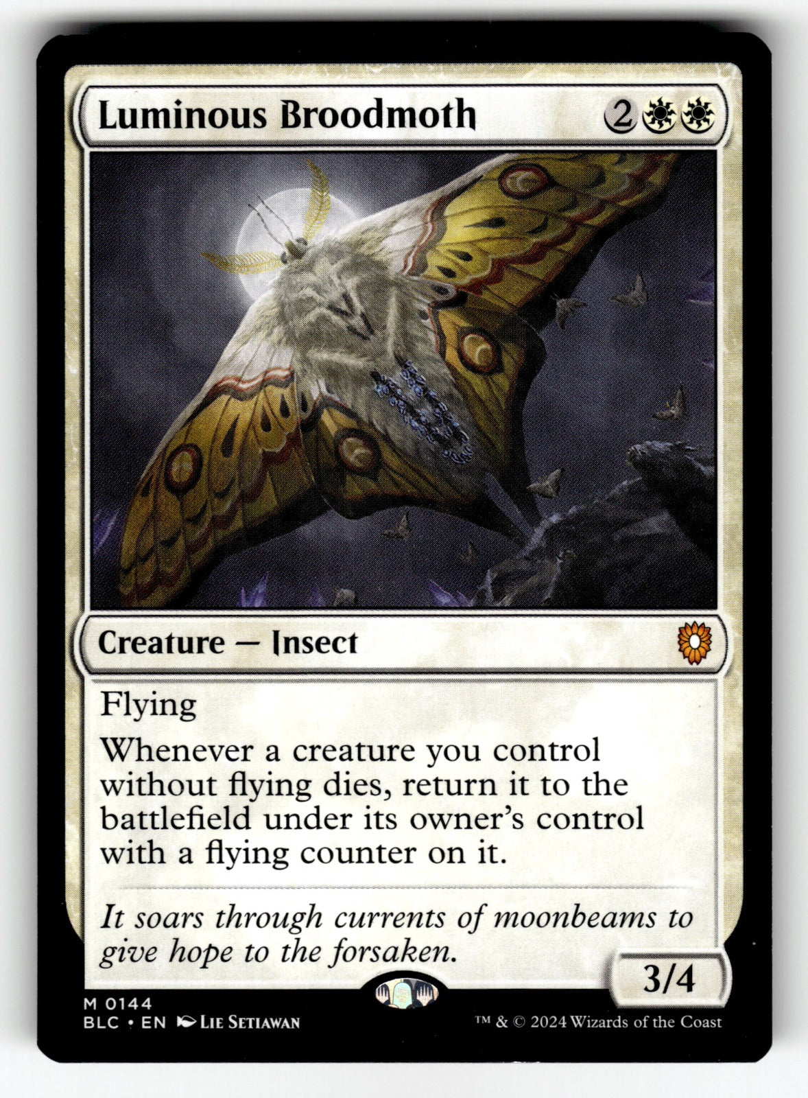 Luminous Broodmoth – 144 BLC: Commander: Bloomburrow M NM
