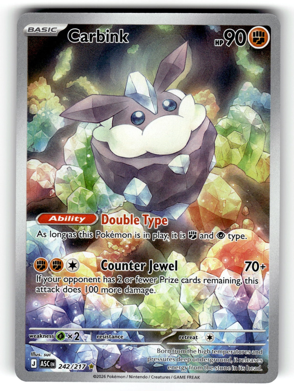 Carbink – 242/217 ASC: ME: Ascended Heroes Illustration Rare Holo NM
