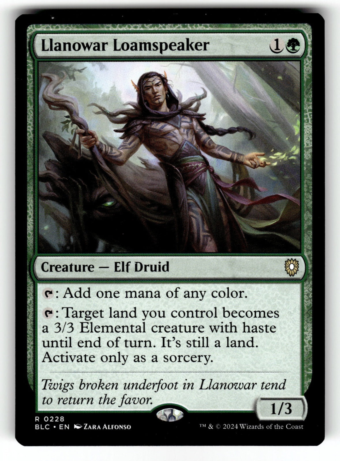 Llanowar Loamspeaker – 228 BLC: Commander: Bloomburrow R NM