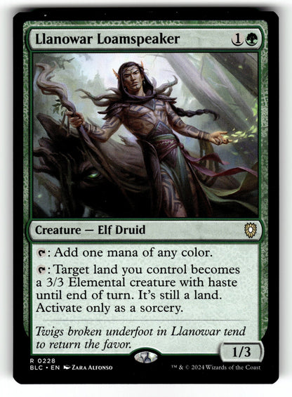 Llanowar Loamspeaker – 228 BLC: Commander: Bloomburrow R NM