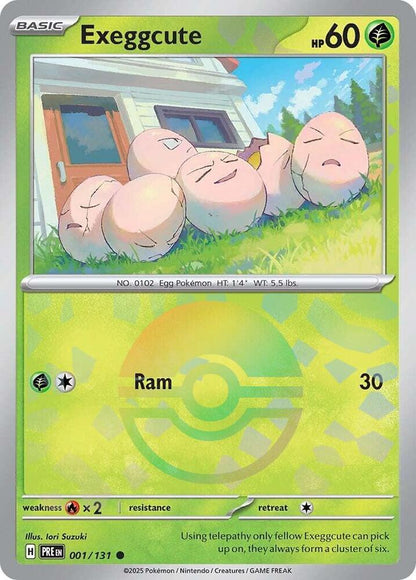 Exeggcute (Poke Ball Pattern) – 001/131 PRE: SV: Prismatic Evolutions Common Holo NM