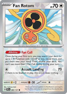 Fan Rotom (Poke Ball Pattern) – 085/131 PRE: SV: Prismatic Evolutions Common Holo NM