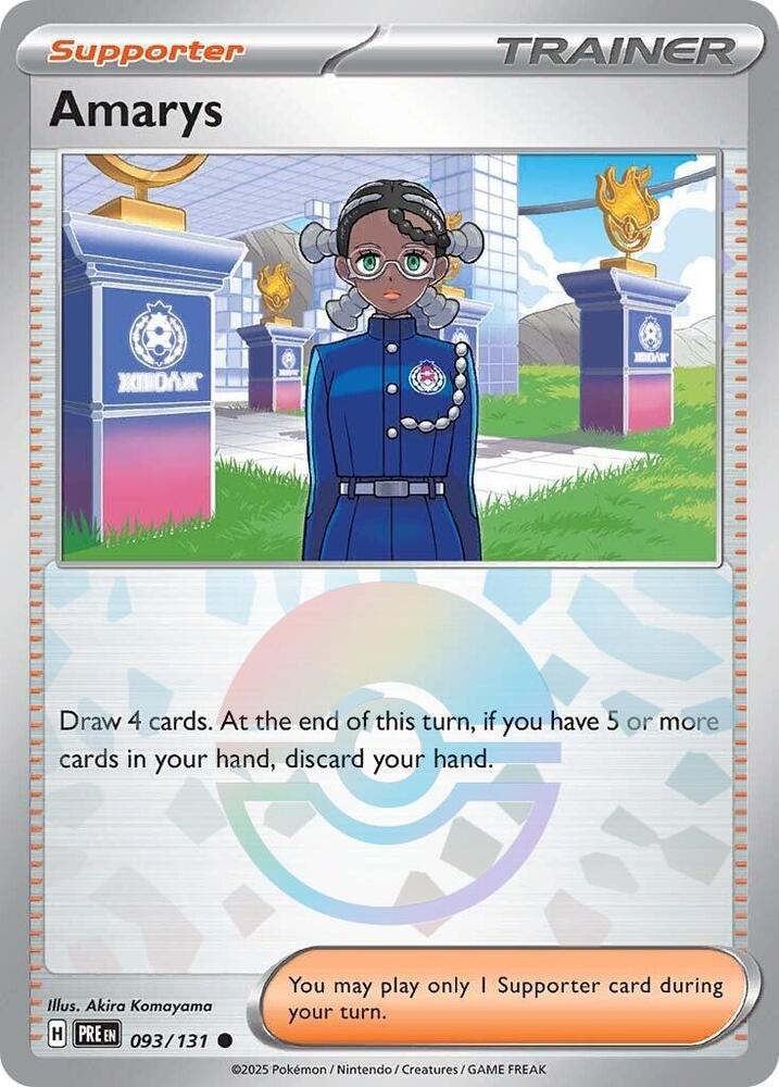 Amarys (Poke Ball Pattern) – 093/131 PRE: SV: Prismatic Evolutions Common Holo NM