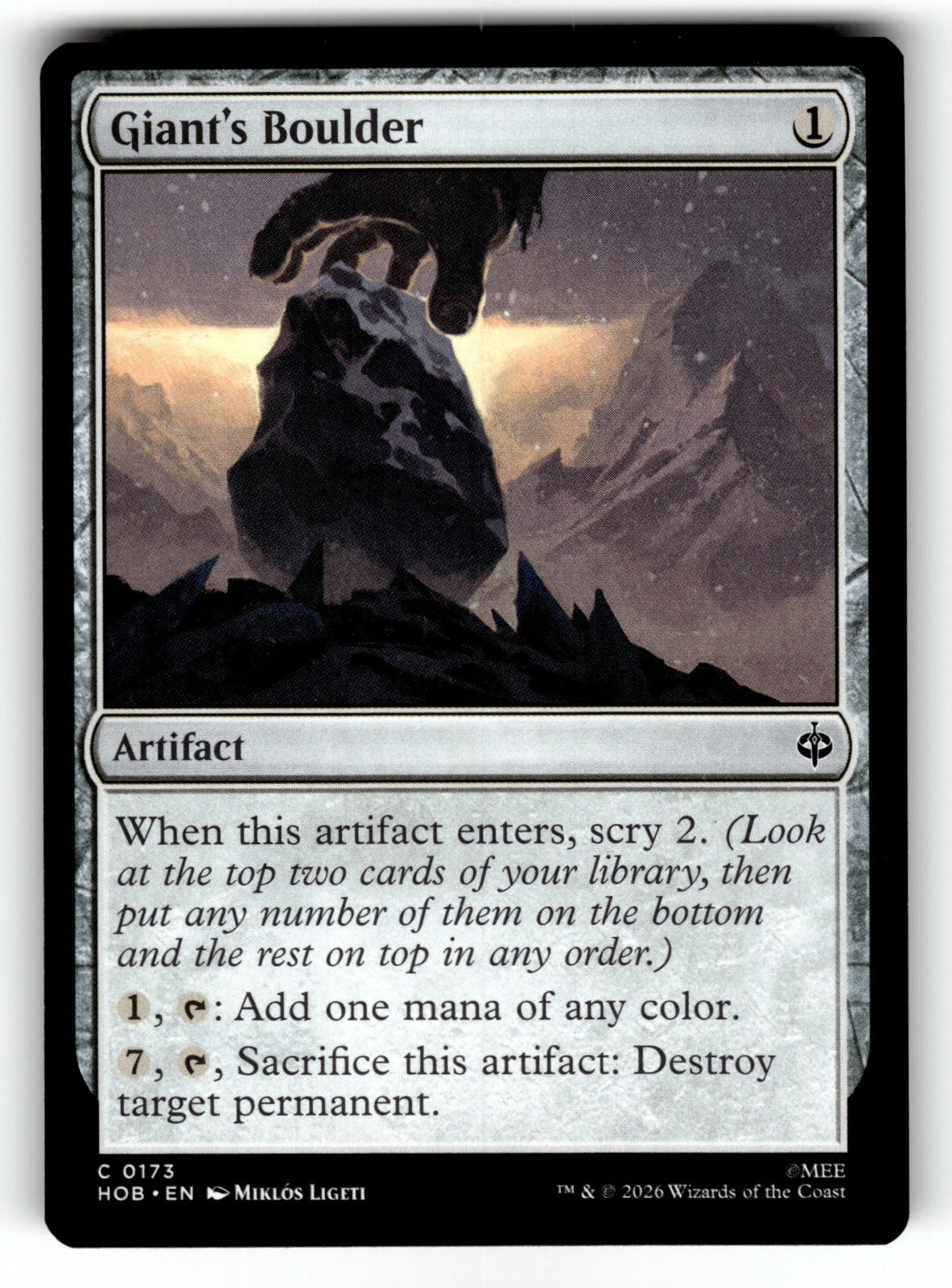 Giant's Boulder – 173 HOB: The Hobbit C NM